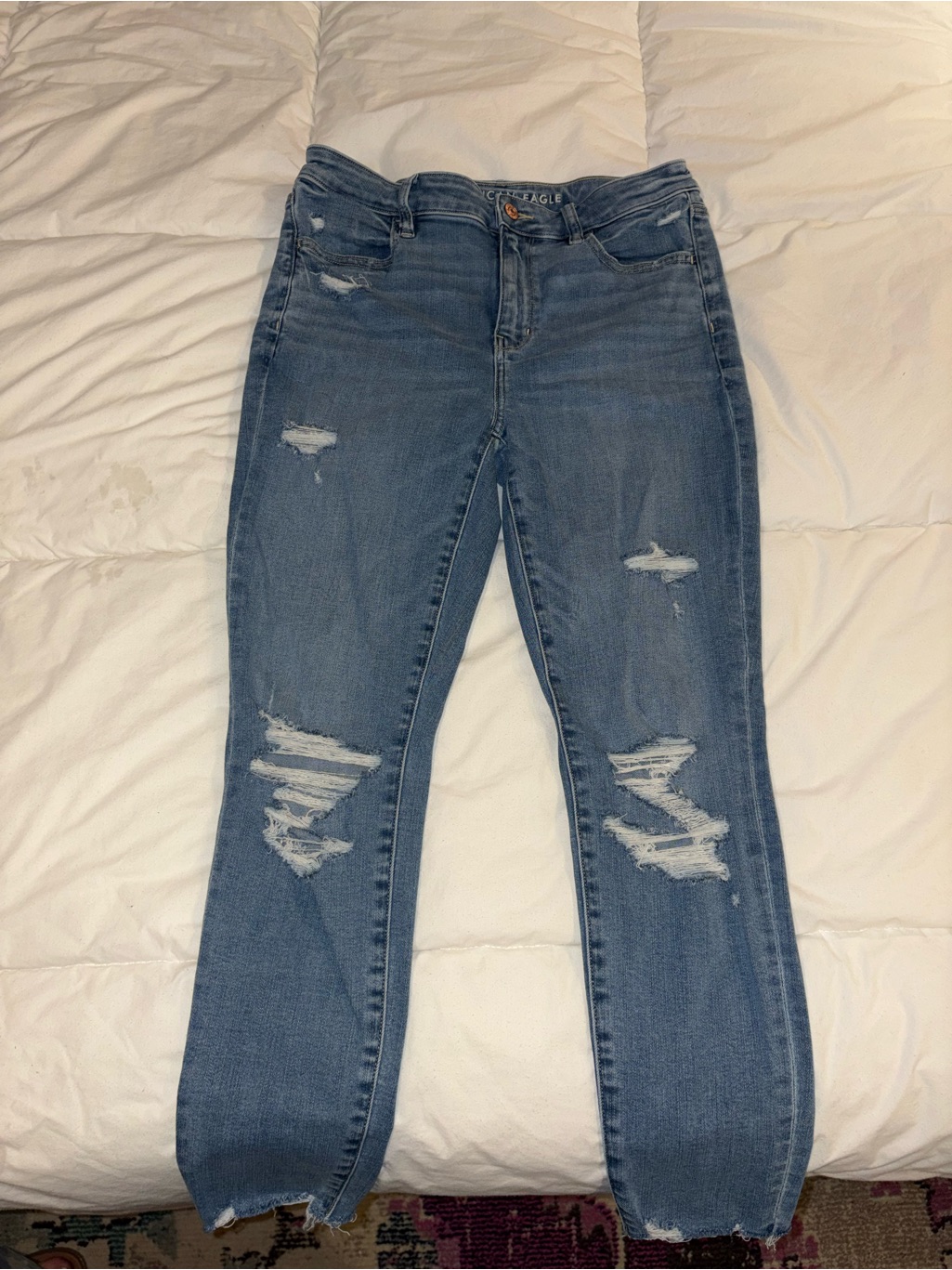 American Eagle High Rise Jegging Distressed Jeans Size 10 Short